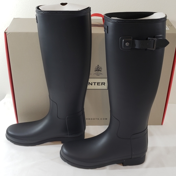 hunter original refined wide calf rain boot matte